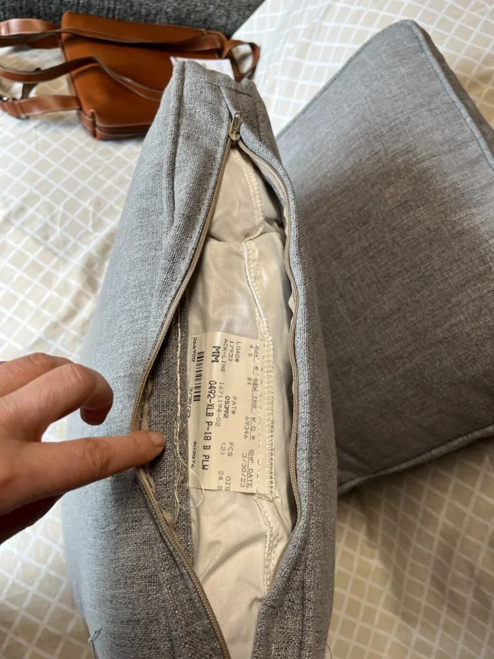 Accent Throw Pillows - Set of TWO  (Removable‎ Zipper Closure Covers) GRAY